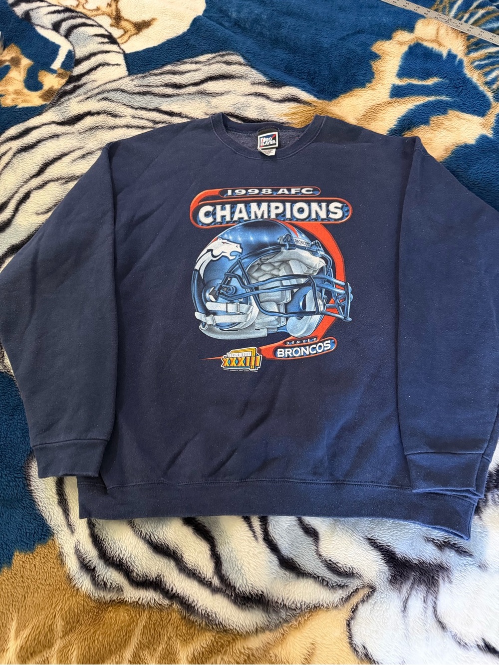 Vintage 1998 Denver Broncos Pro Player Super Bowl XXXIII Sweatshirt XXL
